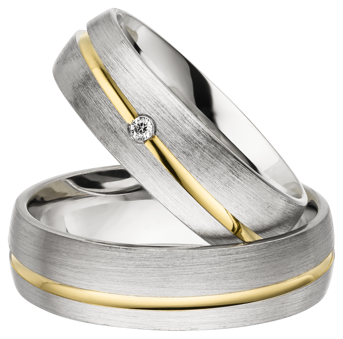 Bicolor Silber Eheringe